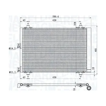 Výparník klimatizace Kondenzátor, klimatizace MAGNETI MARELLI 350203920000