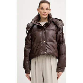 Bunda Fracomina hnědá barva, zimní, oversize, FS25WC3002P41101 88X, vel. S