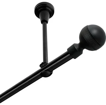 Garnýž Garnýž kovová jednořadá 19mm Gabi černá 410 cm (do stropu / na tunýlek - bez kroužků)