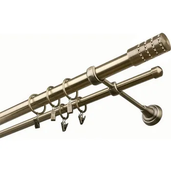 Garnýž Garnýž kovová dvouřadá 25/16mm Cylinder crystal mosaz 100 cm (do stěny / kroužky s žabkou)