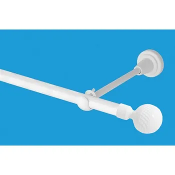 Garnýž Garnýž kovová jednořadá 19mm Gabi bílá 440 cm (do stěny / na tunýlek - bez kroužků)