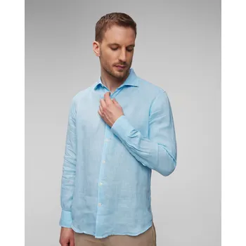 Pánská košile Modrá Pánská Lněná Košile Mc2 Saint Barth Pamp001-00850f