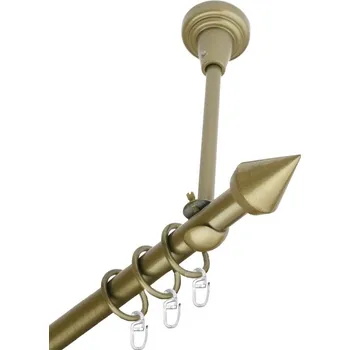 Garnýž Garnýž kovová jednořadá 16mm Hrot zlatá antik 250 cm (do stropu / kroužky s háčkem)