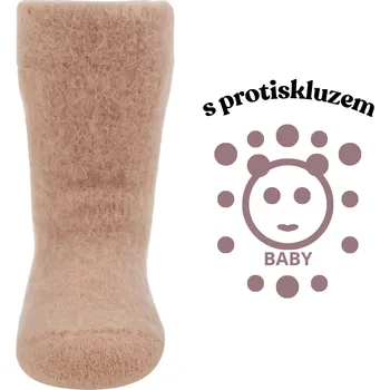 Capáčky aura.via Protiskluzové ponožky béžové Velikost: 0-12