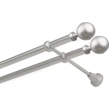 Garnýž Garnýž kovová dvouřadá 16mm Kalisto double satina 110 cm (do stěny / na tunýlek - bez kroužků)