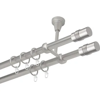 Garnýž Garnýž kovová dvouřadá 19mm Cylinder double satina 100 cm (do stropu / kroužky s háčkem)