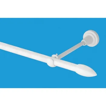 Garnýž Garnýž kovová jednořadá 16mm Špice Bílá 350 cm (do stěny / na tunýlek - bez kroužků)