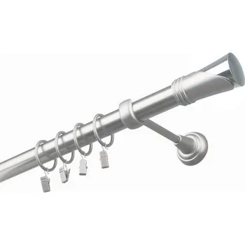 Garnýž Garnýž kovová jednořadá 25mm Duncan satina 120 cm (do stěny / kroužky s žabkou)