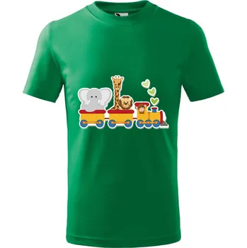 Chlapecké tričko Mašinka se zvířátky Barva: Zelená, Velikost dětská: 134/ 8 let