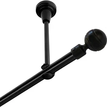 Garnýž Garnýž kovová jednořadá 16mm Paola černá 400 cm (do stropu / na tunýlek - bez kroužků)