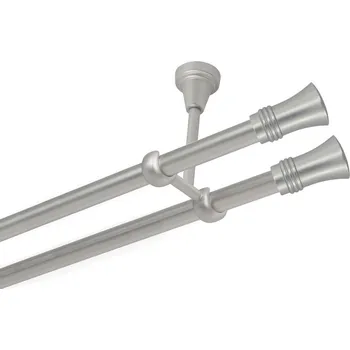 Garnýž Garnýž kovová dvouřadá 19mm Capri double satina 100 cm (do stropu / na tunýlek - bez kroužků)