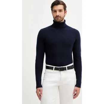 Pánský svetr Svetr Sisley pánský, tmavomodrá barva, s golfem, 18AYS200X 59X, vel. L