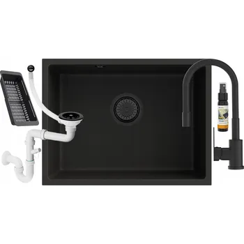Granitový dřez Jednokomorový dřez Granitan Manado, granit černý