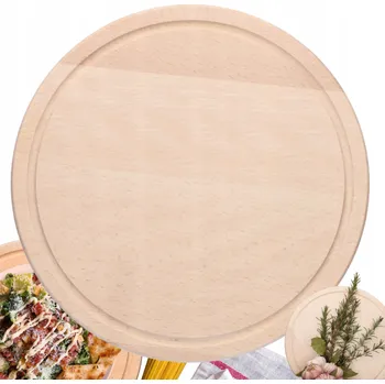 Kuchyňské prkénko Dřevěné kulaté prkénko na servírování, krájení, na chuťovky a ovoce, 30 cm