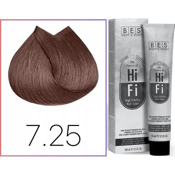 Barva na vlasy BES Hi-Fi Color tónovací krém na vlasy 7.25 Fialovo Mahagonová Blond