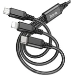 HOCO kabel 3v1 USB A na Lightning / Micro USB / Type C 2A X76 1m černý