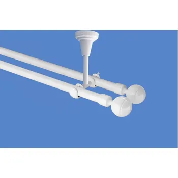 Garnýž Garnýž kovová dvouřadá 16mm Paola double bílá 140 cm (do stropu / na tunýlek - bez kroužků)