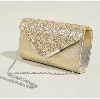 B-TOP Zlatá kabelka přes rameno s třpytivou přední stranou