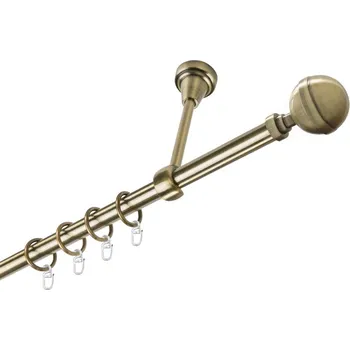 Garnýž Garnýž kovová jednořadá 16mm Kalisto mosaz 110 cm (do stropu / kroužky s háčkem)