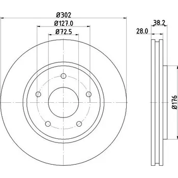 Brzdový kotouč Brzdový kotouč HELLA 8DD 355 115-841