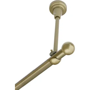 Garnýž Garnýž kovová jednořadá 16mm Koule zlatá antik 440 cm (do stropu / na tunýlek - bez kroužků)