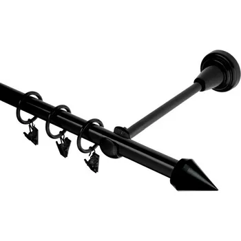 Garnýž Garnýž kovová jednořadá 16mm Hrot černá 420 cm (do stěny / kroužky s žabkou)