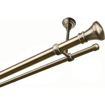 Garnýž Garnýž kovová dvouřadá 25/16mm Koloseo mosaz 110 cm (do stropu / na tunýlek - bez kroužků)