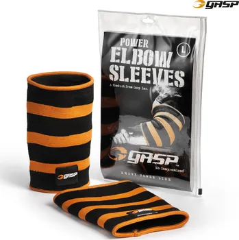 GASP POWER ELBOW SLEEVES BLACK/FLAME – bandáže loktů Gasp černo-oranžové Velikost: M