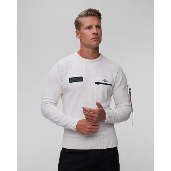Pánský svetr Pánský Bílý Svetr Aeronautica Militare 242ma1515l539-73098