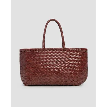 Kabelka Hnědá Kabelka Z Kožených řemínků Dragon Diffusion Bamboo Triple Jump Big 8810-bru