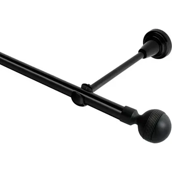 Garnýž Garnýž kovová jednořadá 19mm Gabi černá 120 cm (do stěny / na tunýlek - bez kroužků)