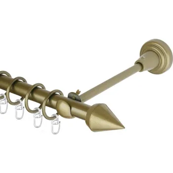 Garnýž Garnýž kovová jednořadá 16mm Hrot zlatá antik 420 cm (do stěny / kroužky s háčkem)