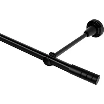 Garnýž Garnýž kovová jednořadá 19mm Techno černá 110 cm (do stěny / na tunýlek - bez kroužků)