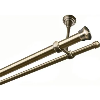 Garnýž Garnýž kovová dvouřadá 25/16mm Fulda mosaz 140 cm (do stropu / na tunýlek - bez kroužků)