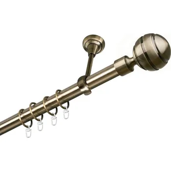 Garnýž Garnýž kovová jednořadá 25mm Paola mosaz 100 cm (do stropu / kroužky s háčkem)