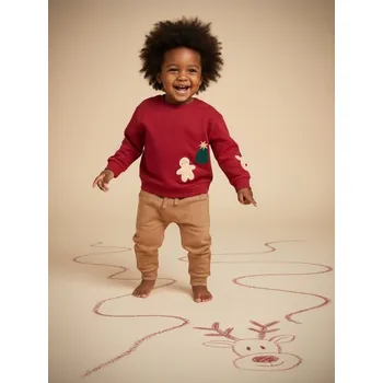 Chlapecké kalhoty Sinsay - Bavlněné kalhoty se stahováním v pase - hnědá - 678EM-84X - 678EM-84X-98