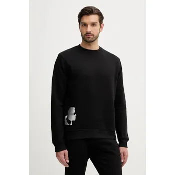 Pánská mikina Bavlněná mikina Karl Lagerfeld pánská, černá barva, s potiskem, 554917.705403 99X, vel. S