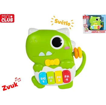 Hračka pro nejmenší Mini Club dinosaurus pianko 15cm na baterie se světlem a zvukem, 18m+, v krabičce