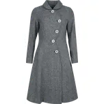 Kabáty Rockabilly z Voodoo Vixen - Curved Button Down Coat - Ženy - šedá