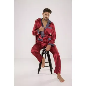 Pánské oblečení Pánské saténové pyžamo De Lafense 939 šedá M