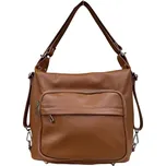 Kožená kabelka a batoh v jednom 6539 COGNAC hnědá, MAXFLY