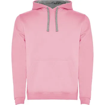 Pánská mikina Roly Urban Pánská mikina s kapucí SU1067 Light Pink 48-Heather Grey 58 M