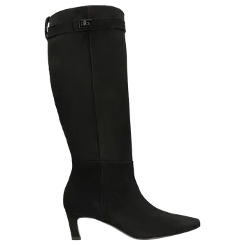 Dámské kozačky Černé Semišové Kozačky Na Nízkém Podpatku Wojas 7114661 38