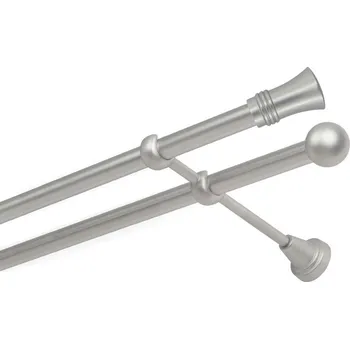 Garnýž Garnýž kovová dvouřadá 16mm Capri satina 400 cm (do stěny / na tunýlek - bez kroužků)