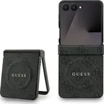 Guess PU Leather 4G Colored Ring Magnetic kryt Samsung Galaxy Z Flip 7 černý