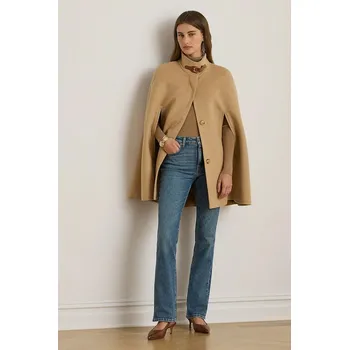 Dámský kabát Kabát s příměsí vlny Lauren Ralph Lauren béžová barva, 297P04145 12X, vel. XS/S