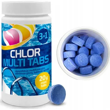 Bazénová chemie CHLOR MULTI TABS 3v1 do bazénu 1kg 200g Gamix dezinfekce čištění vody