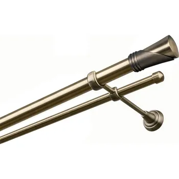 Garnýž Garnýž kovová dvouřadá 25/16mm Duncan mosaz 100 cm (do stěny / na tunýlek - bez kroužků)