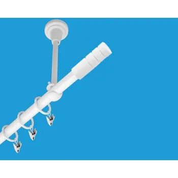 Garnýž Garnýž kovová jednořadá 19mm Techno bílá 100 cm (do stropu / kroužky s žabkou)