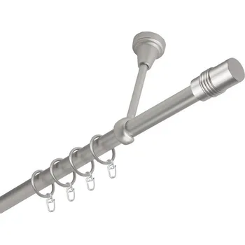 Garnýž kovová jednořadá 19mm Cylinder satina 460 cm (do stropu / kroužky s háčkem)